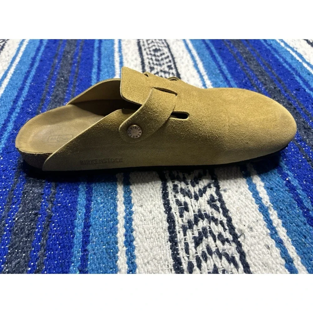 Birkenstock Boston Taupe Mens 9 9.5 Suede Leather Clogs EU 42 Made Germany